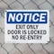 Signmission Exit Sign, Plastic, 10 in W, 7 in H, Exit Only Door Is Locked No Re-Entry OS-2PACK-NS-P-710-L-12226 - alternate 8